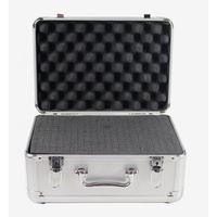 Mallette à outils en aluminium argenté de marque privée personnalisée, porte-documents étanches et antichoc avec mousse EVA pour le rangement des outils