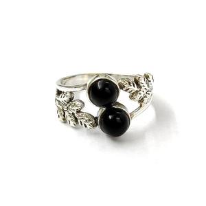 Bague en onyx noir, argent sterling 925, bague en pierre précieuse, onyx noir, collection artisanale, bagues fines, bijoux en argent, prix de gros - Product Image 1