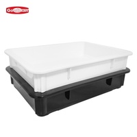 Bac de fermentation rectangulaire Goodman BA3093 en plastique moulé par injection, empilable, avec couvercle, pour boulangerie et transport de pain