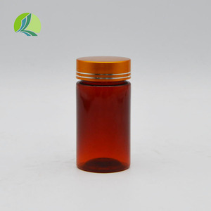 Dược Phẩm 80Ml 100Ml PET Brown Trong Suốt Rộng Miệng Y Tế Thuốc Viên Thuốc Chai Viên Nang Rỗng Với Vàng Sliver - Product Image 1