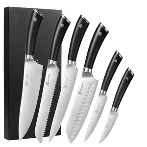 Couteau <span class=keywords><strong>de</strong></span> chef à haute teneur en carbone 5Cr15Mov en acier inoxydable avec manche ABS couteau <span class=keywords><strong>de</strong></span> cuisine Chef <span class=keywords><strong>Kn</strong></span> vente en gros 6 pièces 8 "7" 5 "3.5 pouces - Product Image 1
