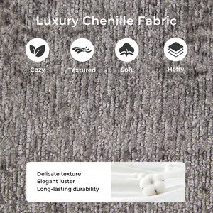 L-Shaped Modular Sectional <b>Sofa</b> <b>with</b> Chaise, Vacuum Packed Luxury Chenille Couch, High Density Sponge for Bedroom Living Room - Product Image 4