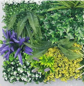 Plante artificielle en plastique fleur herbe panneaux muraux toile de fond panneaux de buis pour la décoration intérieure ou la photographie d'événement