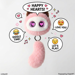 Llavero de Peluche Electrónico ChatGPT Corazón Rosa con Lente de Emociones Luminosa, Multilingüe, <span class=keywords><strong>Chat</strong></span> Informal, Carga USB-C, Cuentos para Dormir - Product Image 2