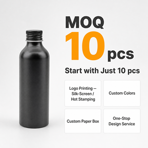 <b>Aluminum</b> <b>Bottle</b> 50ml 100ml 200ml Matte Black with Screw Cap for Essential Oil Aromatherapy Fragrance Cosmetic Packaging - Product Image 3