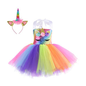 Unicorno abiti da principessa per ragazze costumi di compleanno di Halloween ali per bambini lunghi Tutu abiti per bambini - Product Image 3