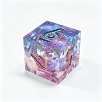 Dés à six faces en résine faits à la main LuxeRoll, fleurs séchées à l'intérieur, cube de 16 mm, dés polyédriques à 6 faces pour DND RPG, jeux de table, Mahjong