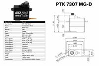 Unità Attuatore RC, Servo Digitale PTK 7307 MG-D HV CLS Coreless 3.0kg 4.8-8.4V con Ingranaggi in Metallo per Camion RC, Barche, Aeroplani e Modellismo