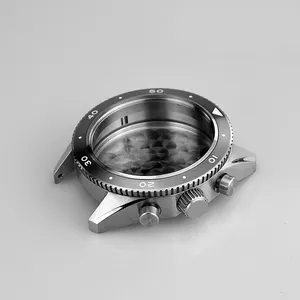 Round Case Waterproof Mineral Glass Custom Part Metal Luxury 42mm 316L Stainless Steel Watch Case