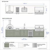 Cuisine barbecue extérieure  et station de grill pour villas Four électrique encastré sur mesure et gril en acier inoxydable