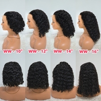 Promotion 30$ Letsfly Perruques Bob Lace Frontal 13x4 Ondulées Effet Mouillé Densité 200% 10A Cheveux Humains Naturels 10-16 Pouces Vente en Gros