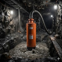 Pompe submersible robuste pour eaux usées, refroidie par eau, haute pression, avec turbine multi-étages intégrée en fonte ductile, débit de 250 m³/h, garantie 1 an