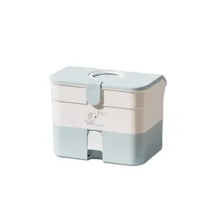WALUE Heim Reise Kunststoff-Speicherbehälter tragbare erste-Hilfe-Kiste für Reisen Haushalt Medizinische Schachtel Erste-Hilfe-Schachtel