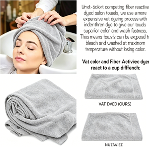 Serviette de fitness et de salon en microfibre écologique à séchage rapide, motif écossais brodé, pour bain et spa, séchage rapide, 41x71cm, pour commande en gros - Product Image 4