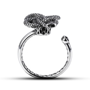 Anillos Antiestrés de Acero Inoxidable 316L con Diseño de Serpiente, Estilo Vintage Oscuro, Adorno de Piedras Preciosas, Ajustables para Hombres y Mujeres, Joyería de Uso Diario - Product Image 4