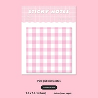 Blocs-notes adhésifs à carreaux, bloc-notes mémo à petits carreaux frais, papier à notes portable pour étudiants et bureau, logo personnalisé disponible en stock