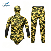 Combinaison de plongée professionnelle en néoprène 3 mm camouflage 2 pièces avec capuche, coutures thermosoudées haute élasticité pour la pêche sous-marine et la plongée libre
