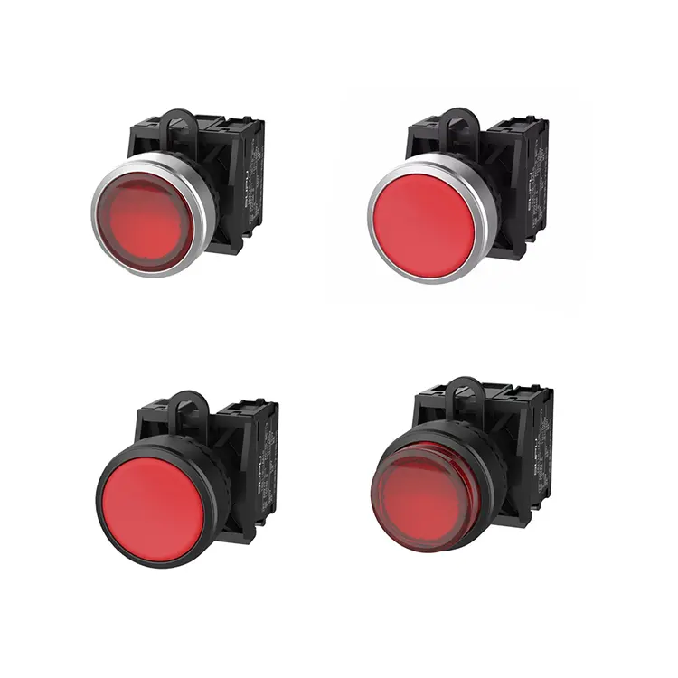 Ip65高品質22Mm赤色LEDプッシュボタンスイッチ産業用瞬間防水プッシュボタンスイッチ