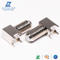 Conector RF de PCB soldado Horizontal hembra de ángulo recto 48H F, sistema británico de cobre puro, tipo de conector de prueba de pulverización de sal roscada