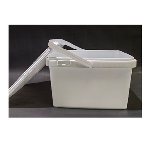 Cubo de plástico blanco con tapa para el hogar y la cocina, uso de almacenamiento para alimentos y el almuerzo, contenedor de plástico para alimentos, caja para llevar - Product Image 1