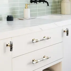 YONFIA 506309 novo design de luxo mármore gaveta do armário da cozinha puxador alça móveis armário puxador botão para porta do armário
