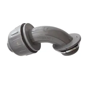 Konektor konduit 1/2 in. Konektor ketat cairan 90 deg PVC Fitting saluran listrik terdaftar PVC Fitting 1/2NPT