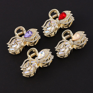 Magnifiques pinces à cheveux en cristal, alliage d'or, avec strass, pour accessoire de coiffure de fête - Product Image 4