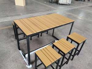 Juego de <span class=keywords><strong>bar</strong></span> de comedor al aire libre de metal de 7 piezas con 6 taburetes y 1 mesa para <span class=keywords><strong>Bar</strong></span>, jardín, patio, porche - Product Image 5