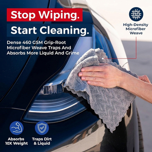 Chiffon de <span class=keywords><strong>nettoyage</strong></span> multifonction en microfibre 460 GSM, sans rayures, double couche, tricoté chaîne, pour la maison, la cuisine et le <span class=keywords><strong>nettoyage</strong></span> des fenêtres - Product Image 5