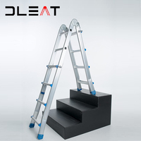 Escalier télescopique double face en aluminium 4x3 marches pour accès au toit – Meilleure vente