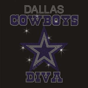 カスタムダラスカウボーイズサッカーチームロゴブリング転送ホットフィックスサッカーラインストーン転送服 - Product Image 4