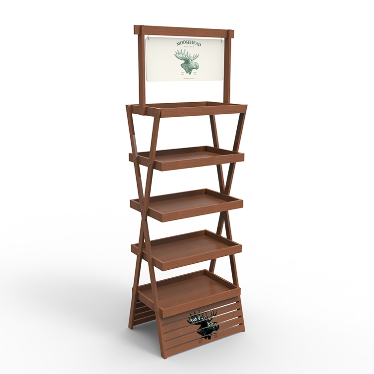 Special Wooden Display Cabinet for Shopping Malls and Supermarkets for Red Wine Bottles Display Rack — view 2