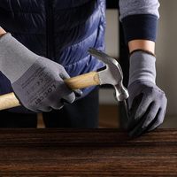 Gants de sécurité en nitrile micro-mousse anti-abrasion, gants de travail flexibles en nylon tricoté sans couture pour la rénovation domestique, MOQ 12 paires