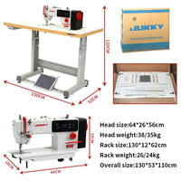 Máquina de Coser Industrial JUKKY Modelo 9808 de Accionamiento Directo, Máquina de Coser Automática de Puntada Fija Metálica para Ropa