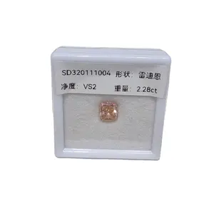 2.28ct IGI Certifié couleur rose Radiant Cut CVD diamant machine diamants en vrac