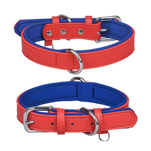 Collar de perro ecológico de alta calidad ligero de lujo hecho a medida con cuero de color único/poliéster/materiales de PU logotipo OEM - Product Image 1