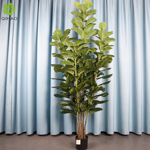 QIHAO <b>Artificial</b> Fiddle Leaf Fig Tree Large Indoor Decor Plant High Simulation Home Wedding Props - Product Image 1