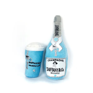 Giocattoli di peluche per cani personalizzati Multi Design pallina di osso di Champagne che mordono piccoli giocattoli cigolanti Designer di cani medi - Product Image 3