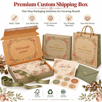 Boîte d'expédition ondulée personnalisée vintage à motif floral avec logo – Boîtes d'emballage de remerciement pour bougies, savons, pâtisseries, fleuristes et marques de jardinage