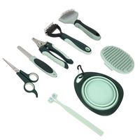 Kit de toilettage pour chien et chat 8 en 1 avec logo personnalisé, simple, portable, avec sac de rangement, outils de démêlage et de désépaississement