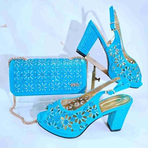 Set di <span class=keywords><strong>Scarpe</strong></span> e Borsa Africane di Alta Qualità per Feste Nigeriane <span class=keywords><strong>con</strong></span> Borsa Abbinata - Product Image 5