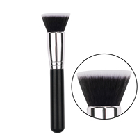 Kuas Kosmetik Grosir untuk Foundation, Contour, dan Bedak, Bulu Sintetis Lembut, Gagang Aluminium