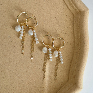 <strong>Custom</strong> Handmade <strong>Jewelry</strong> Gold Pearl Tassel Earrings Boho Pearl Drop Dangle Earring Gold Long Tassel Pearl Earrings <strong>Jewelry</strong> <strong>Supply</strong> - Product Image 4
