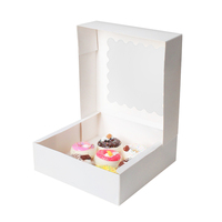Boîtes de boulangerie personnalisées de 8x8x2 pouces boîte d'emballage de beignets en carton pour biscuits boîte à dessert artisanale avec fenêtre transparente
