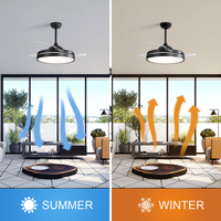 Ventilateur de Plafond Invisible de 42 Pouces avec Contrôle APP, Couleur RVB, Dimmable, Rétractable, pour l'Intérieur