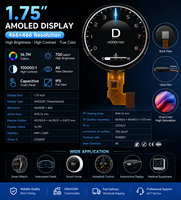 Écran AMOLED rond de 1,75 pouce, 466*466, module d'écran tactile pour montre connectée, haute luminosité 700 nit, AMOLED circulaire