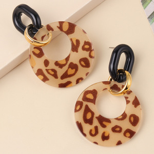 Boucles d'oreilles en acrylique Vintage Cutout Géométrique Coloré Rond Boucles d'oreilles Mode Personnalité Léopard Boucles d'oreilles pour Femmes Uionen 847 - Product Image 6