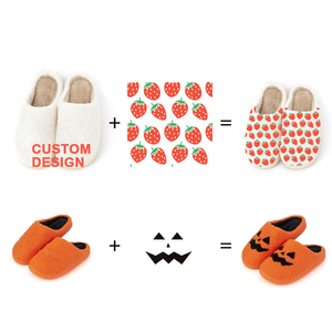 Pantuflas Personalizadas de Vaquera para Mujer con Amortiguación para Invierno, Navidad y Halloween, Sandalias con Patrón de Caras, Elegantes y Cómodas - Product Image 1