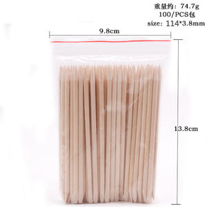 באיכות גבוהה חמה זוגי בראשות כתום עץ מקל 7.5cm 11.4cm 15cm עור מת Pusher Remover נייל מניקור מקלות נייל לציפורן - Product Image 4