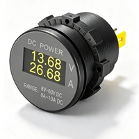 Voltmètre ampèremètre OLED 29 mm à découpe pour montage, 8-60V 0-10A, moniteur de puissance CC, compteur de tableau de bord pour camion, moto, camping-car, bateau, voiture